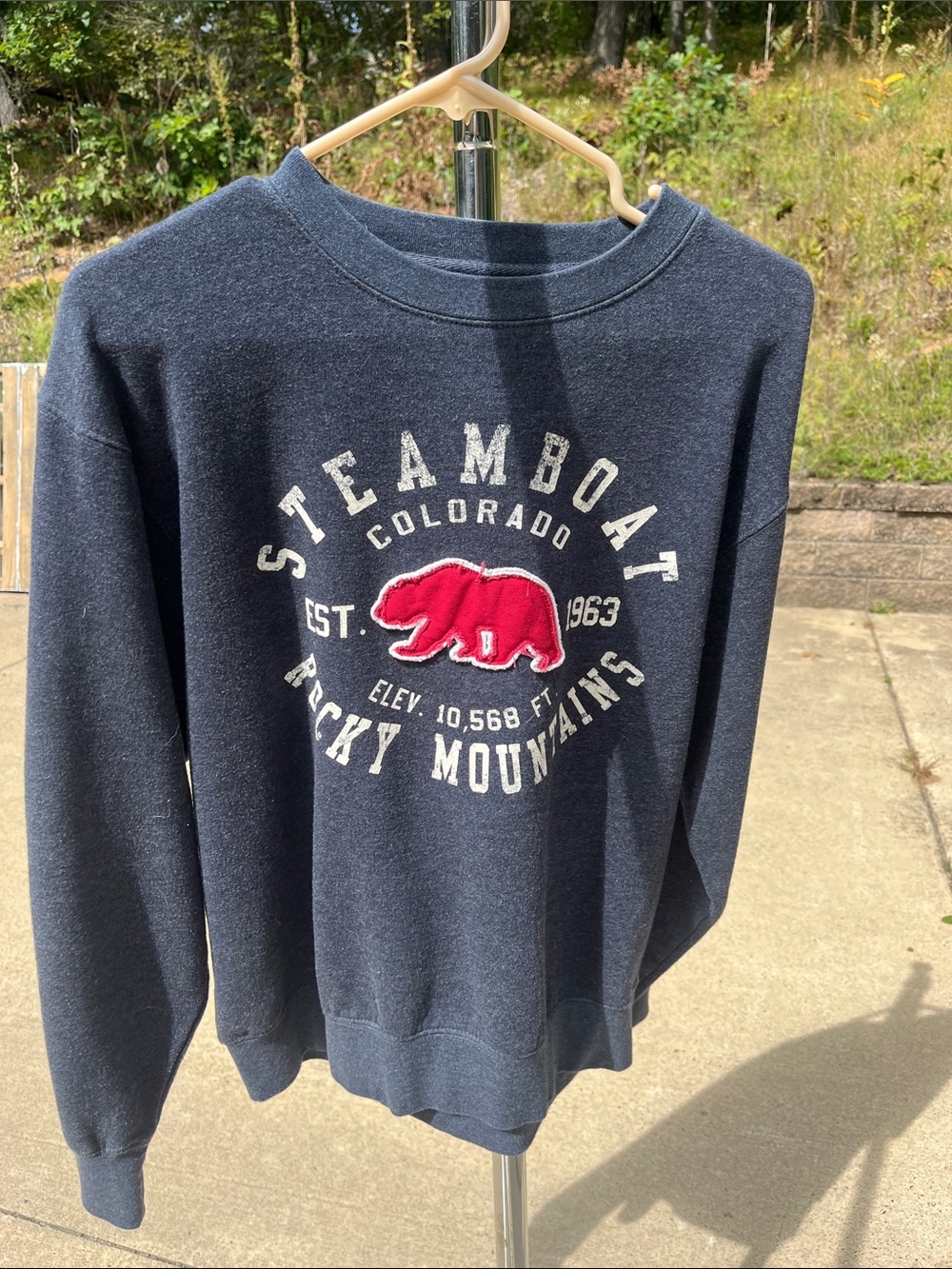 Blue 84 Navy Crewneck Sweatshirt with Red Bear Patch